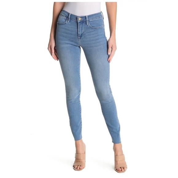 Nwt | FRAME Le High Raw Edge Skinny Jeans Europa Wash Size 24 - Picture 1 of 9